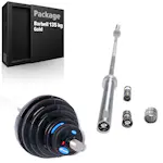 Skivstångsset Master Fitness Deluxe 135 kg Gold